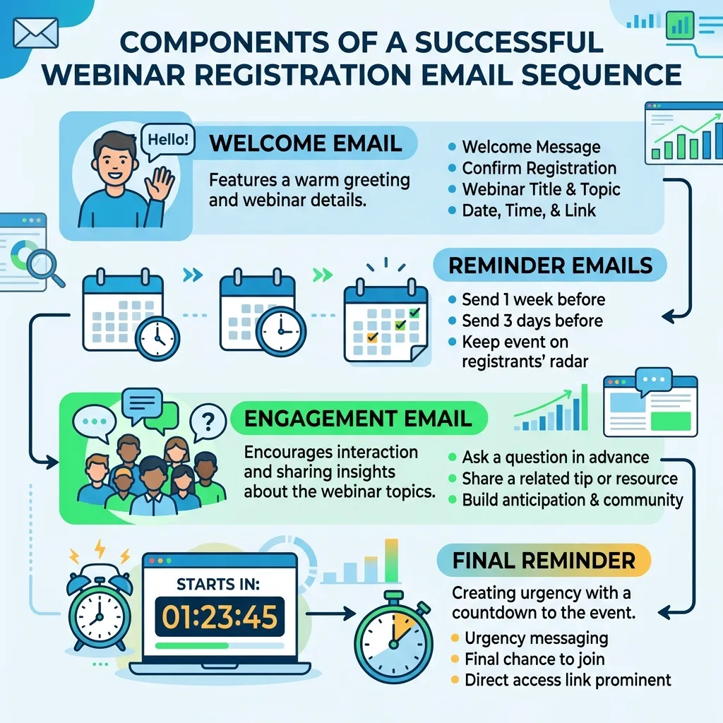 What goes in a webinar registration email sequence