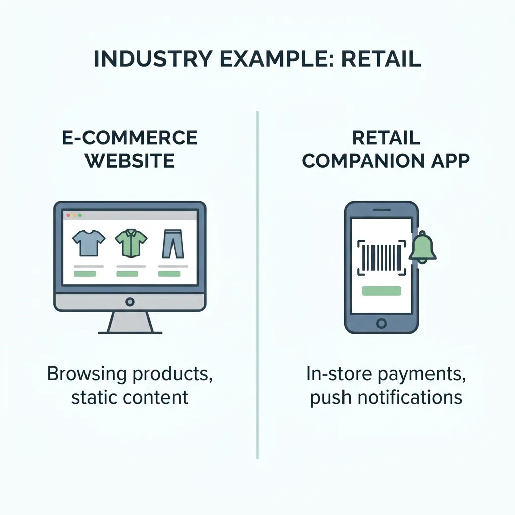 Industry Examples of the Web App vs Website Decision